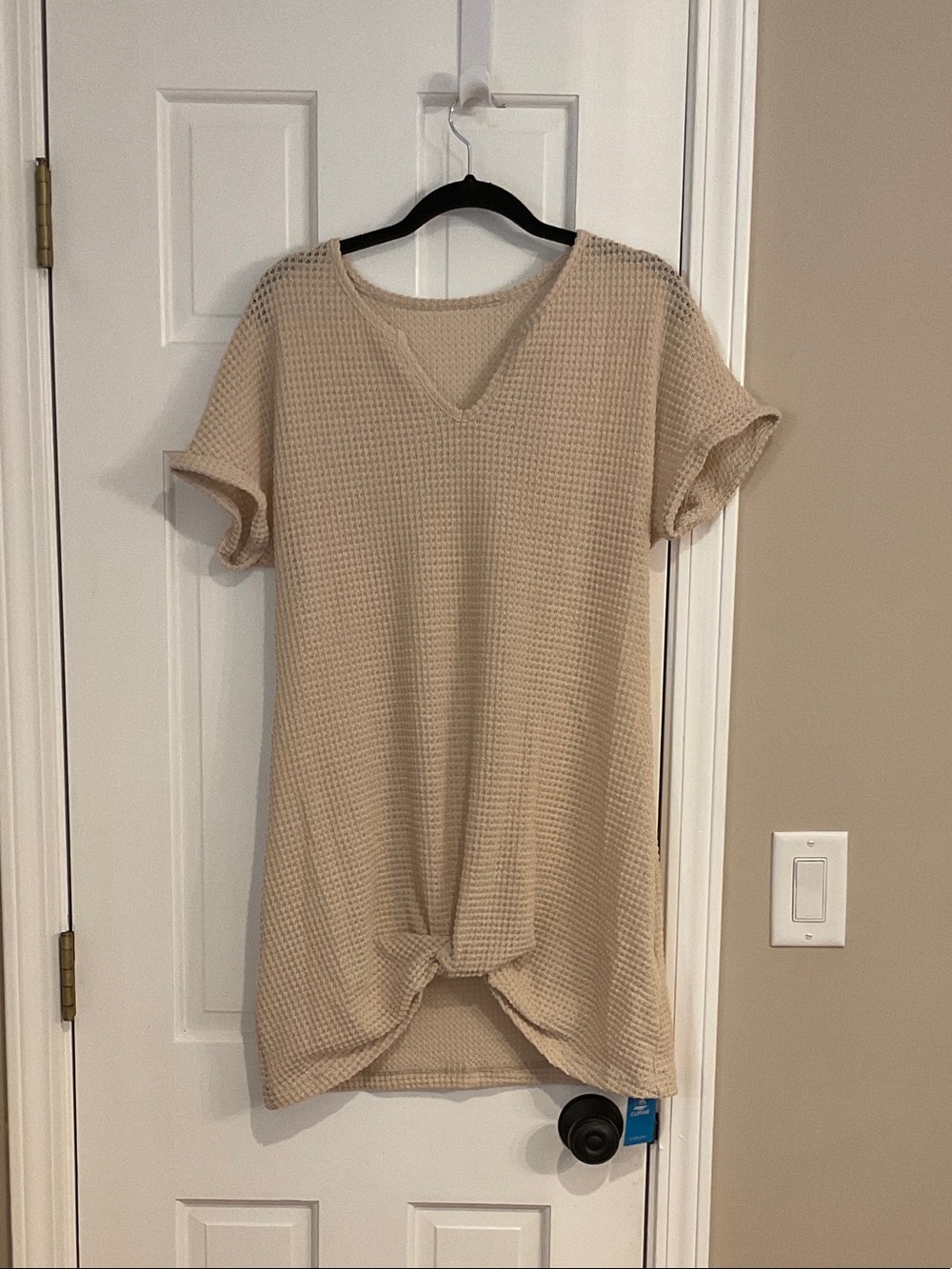 Cupshe Beige Waffle-Knit V-Neck Swim Coverup